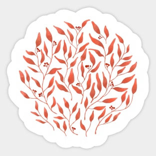 Peachy Leaves Sticker